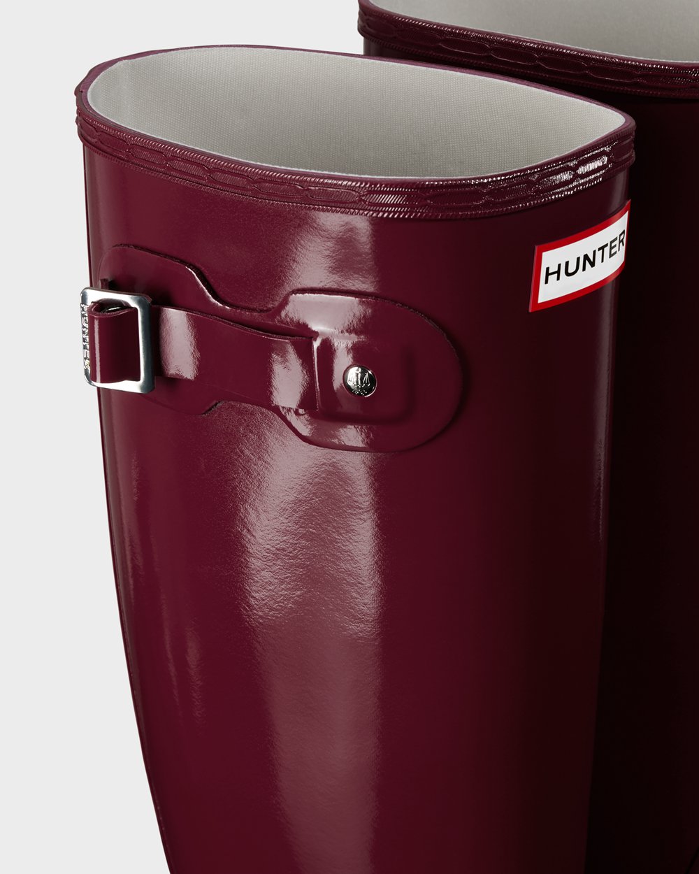 Womens Hunter Original Gloss - Tall Rain Boots Claret/Red - 9785-VQDPT